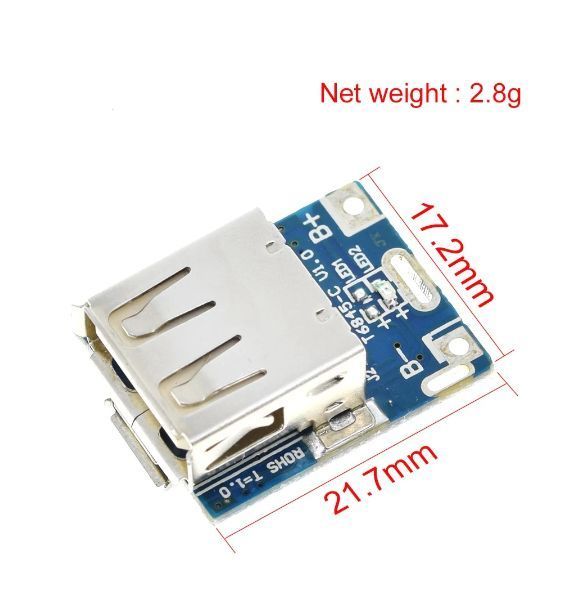 Модуль платы для сборки Powerbank с USB 5V 1A и Li-ion аккумулятором NC27 фото