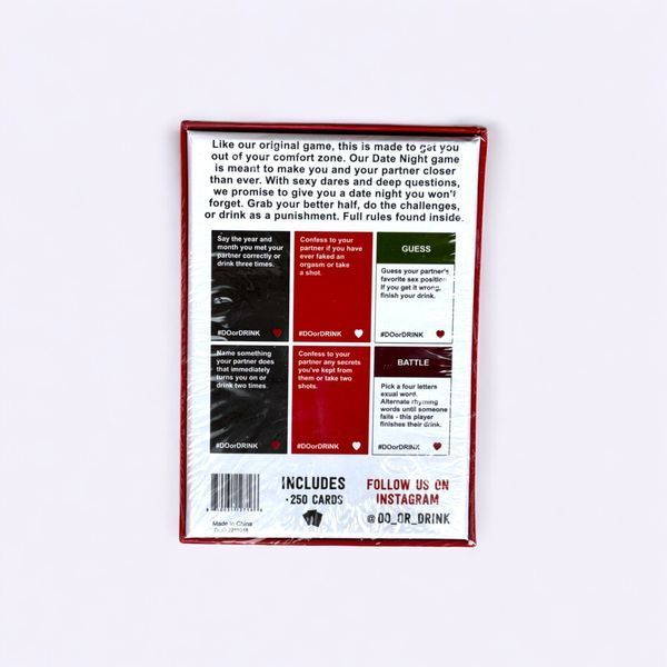 Алкогольная карточная игра Do Or Drink Red для двоих взрослых 18+ BG1737 фото