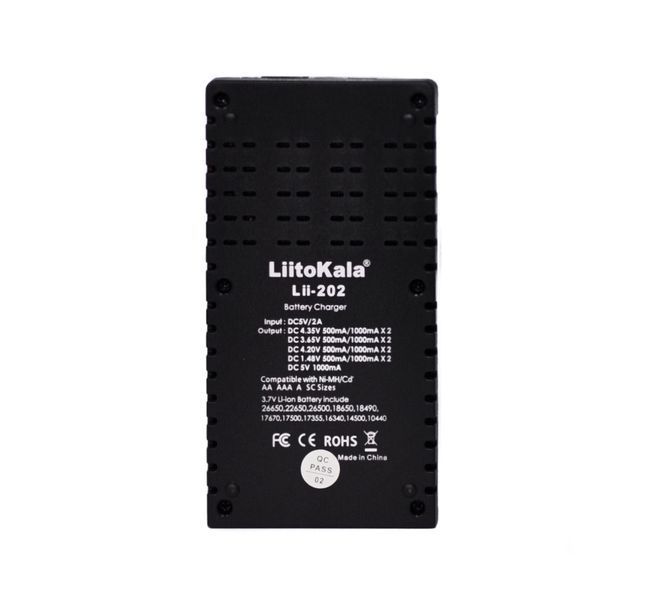 Інтелектуальний зарядний пристрій LiitoKala Lii-202 на 2 канали з USB Type-C Li06002 фото