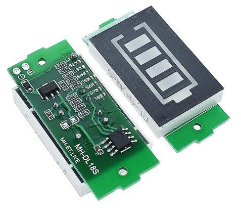 Універсальний LED індикатор заряду літієвих акумуляторів 1-8S зелений E08023 фото