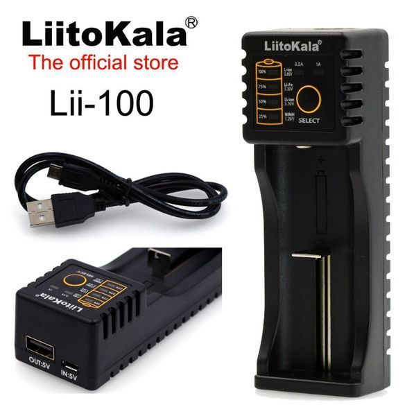 Зарядное устройство Liitokala Lii-100 с функцией павербанка для AA AAA 18650 26650 Li06001 фото