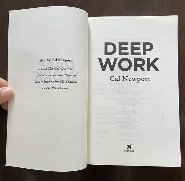 Книга Cal Newport Deep Work концентрація та продуктивність англійська мова м'яка обкладинка BG1771 фото