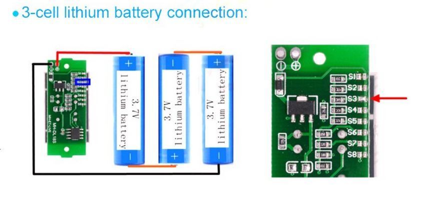 Універсальний LED індикатор заряду літієвих акумуляторів 1-8S зелений E08023 фото