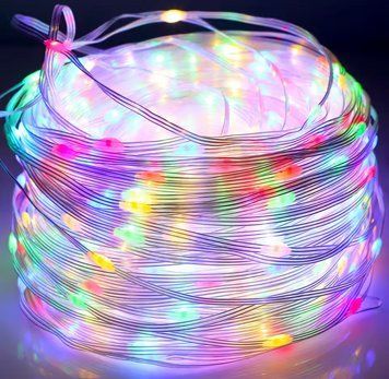 Разноцветная уличная LED гирлянда на солнечной батарее 100 м с Type C и пультом G03115 фото