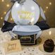 Оригинальная коробка с шаром и сюрпризом для денег на день рождения черная P13067 фото 3