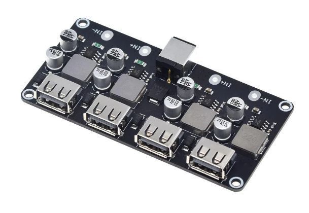 Модуль питания с функцией быстрой зарядки 4 USB и type C 5-12V для павербанка E08011 фото