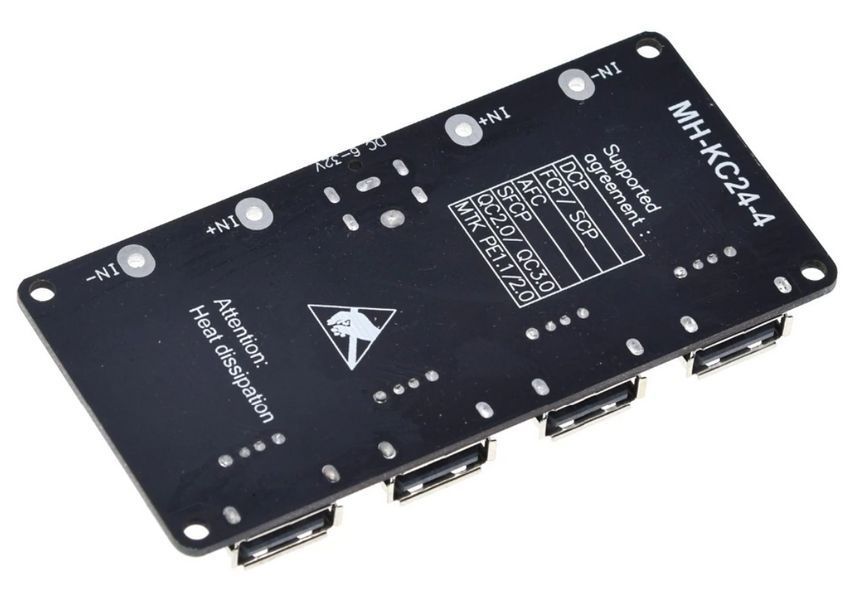 Модуль питания с функцией быстрой зарядки 4 USB и type C 5-12V для павербанка E08011 фото