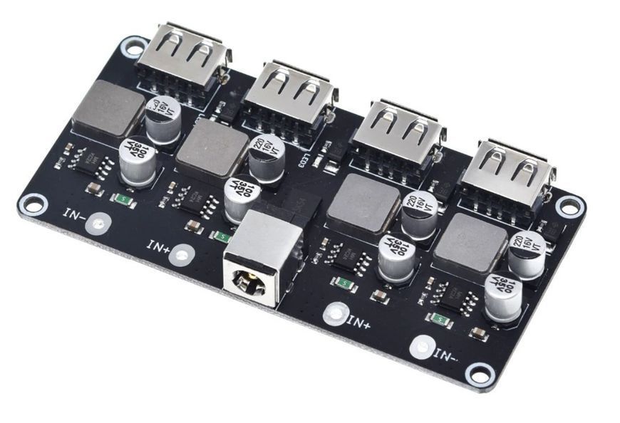 Модуль питания с функцией быстрой зарядки 4 USB и type C 5-12V для павербанка E08011 фото