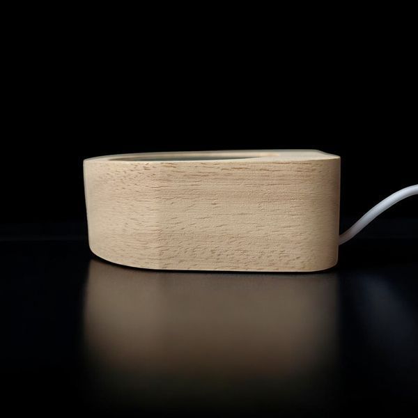 3D Світлодіодний нічник Місячне світло з USB на дерев'яній підставці N1685 фото
