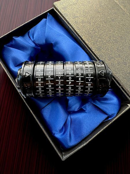 Металлический Криптекс с буквенным кодом Черный необычный подарок K04044 фото