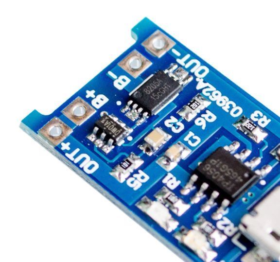 Модуль зарядки с MicroUSB контроллером TP4056 для Li-ion аккумуляторов E08013 фото
