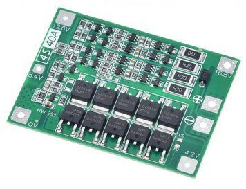 Плата управления BMS 4S 40А для литиевых аккумуляторов 16.8В с функцией балансировки E08014 фото