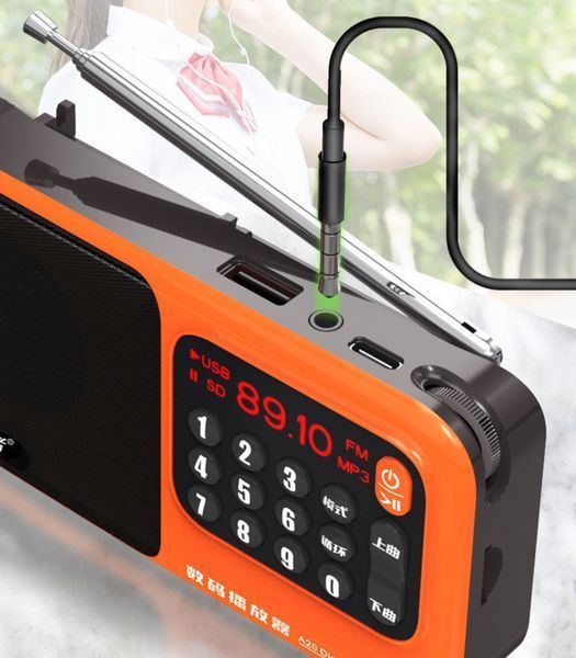 Портативний FM радіоприймач Pobuze A20 з акумулятором 18650 та USB Type-C H12021 фото