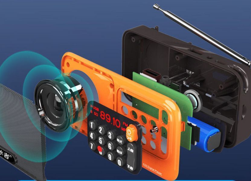 Портативний FM радіоприймач Pobuze A20 з акумулятором 18650 та USB Type-C H12021 фото