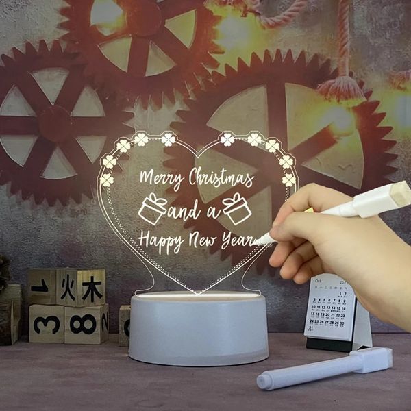 Світлодіодний світильник планер у формі серця з акриловою дошкою та USB живленням H12057 фото