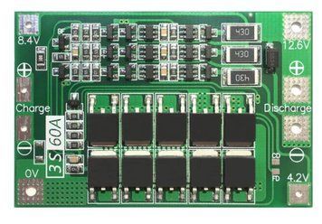 Плата защиты Li-ion аккумуляторов BMS 3S 60A 12.6V с функцией балансировки E08015 фото