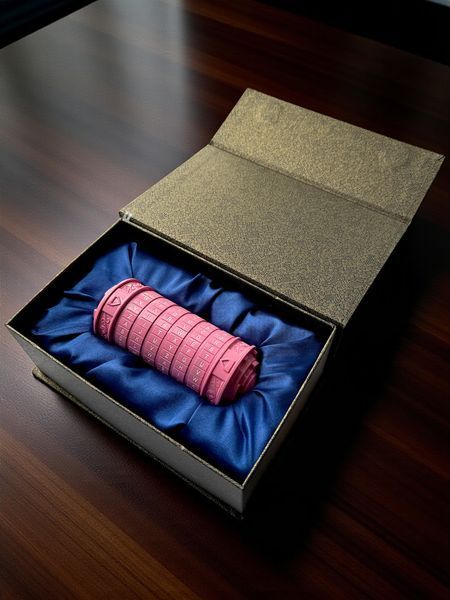 Металлический Криптекс с буквенным кодом Розовый необычный подарок K04046 фото
