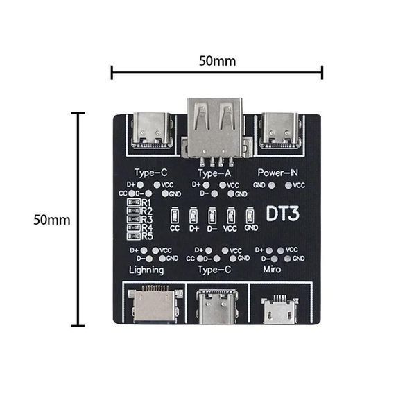 Універсальний тестер USB кабелів DT3 Micro Type-C Lightning N1650 фото