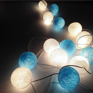 Хлопковая гирлянда Тайские шарики с LED подсветкой 3 метра розовый микс G03073 фото