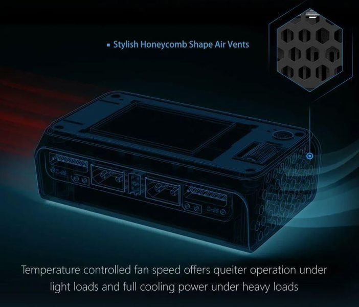 Двоканальний зарядний пристрій 500W ToolkitRC M6D для акумуляторів FPV дрону з блоком живлення ADP100 100W Li06012 фото