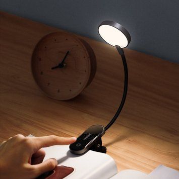 УЦЕНКА! Светильник прищепка Baseus DGRAD-0G мини лампа гибкая led для чтения N1639C фото