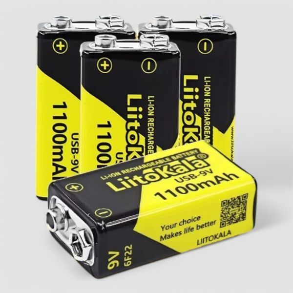 Літій-іонний акумулятор LiitoKala Крона 9V 1100мАг з USB Type-C зарядкою B01028 фото