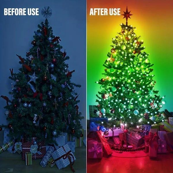 Умная светодиодная гирлянда 20 м RGB с управлением через приложение и пультом USB G03098 фото