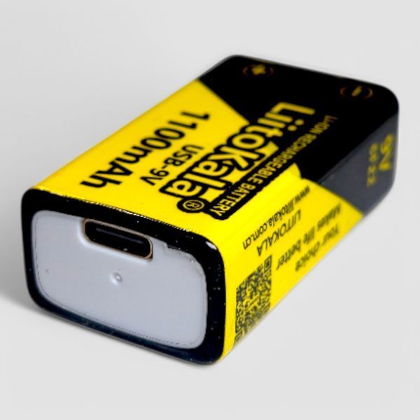 Літій-іонний акумулятор LiitoKala Крона 9V 1100мАг з USB Type-C зарядкою B01028 фото