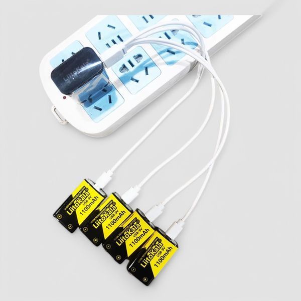 Літій-іонний акумулятор LiitoKala Крона 9V 1100мАг з USB Type-C зарядкою B01028 фото