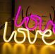 Неоновый светильник Love надпись USB + батарейки АА вывеска ночник розовый подарок 14 февраля G03031 фото 5