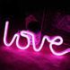 Неоновый светильник Love надпись USB + батарейки АА вывеска ночник розовый подарок 14 февраля G03031 фото 1