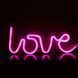 Неоновый светильник Love надпись USB + батарейки АА вывеска ночник розовый подарок 14 февраля G03031 фото 2