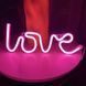 Неоновый светильник Love надпись USB + батарейки АА вывеска ночник розовый подарок 14 февраля G03031 фото 3