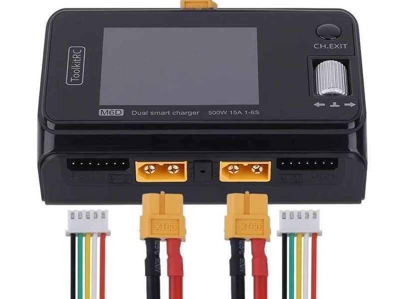 Багатофункціональний зарядний пристрій ToolkitRC M6D 500W для літієвих акумуляторів квадрокоптерів Li06010 фото