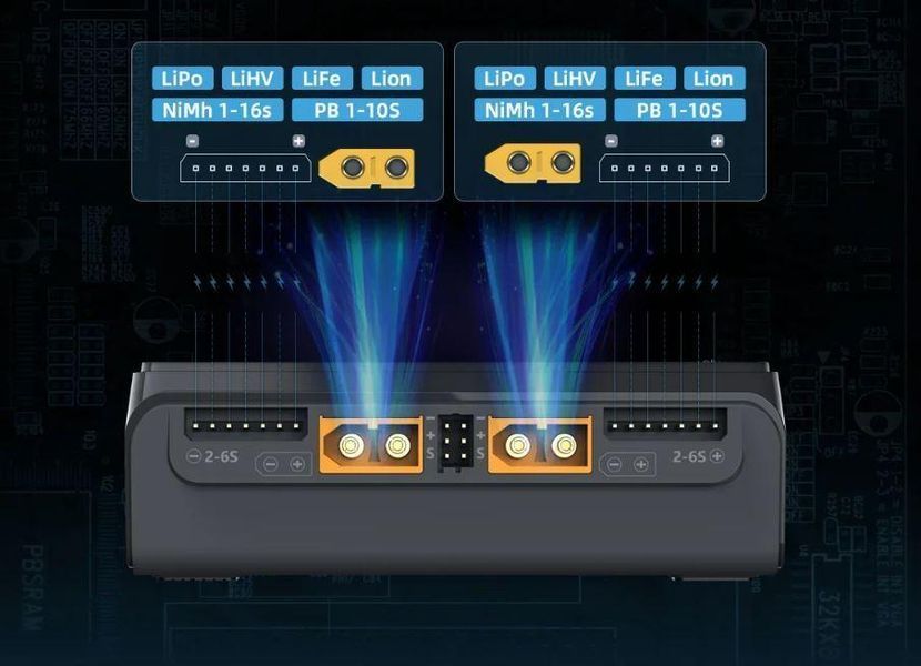 Багатофункціональний зарядний пристрій ToolkitRC M6D 500W для літієвих акумуляторів квадрокоптерів Li06010 фото