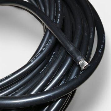 Провод высокотемпературный 2 AWG луженый гибкий силиконовый черный 33.7 кв мм EM18024 фото