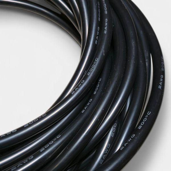 Провід високотемпературний 2 AWG луджений гнучкий силіконовий чорний 33.7 кв мм EM18024 фото