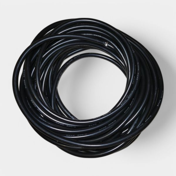 Провід високотемпературний 2 AWG луджений гнучкий силіконовий чорний 33.7 кв мм EM18024 фото