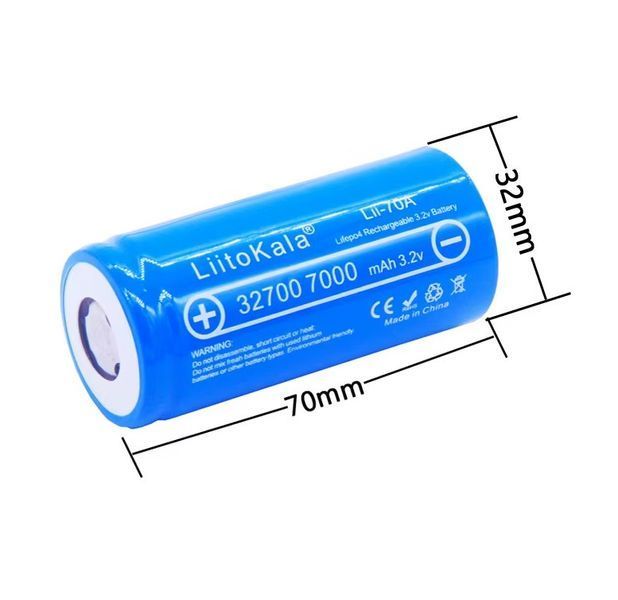 Літій-залізо-фосфатний акумулятор Liitokala 32700 3.2V 7000mAh великої ємності B01027 фото