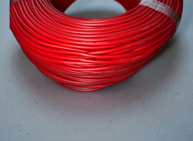 Силиконовый гибкий провод 14 AWG 2 мм с лужёной меди красный EM18057 фото