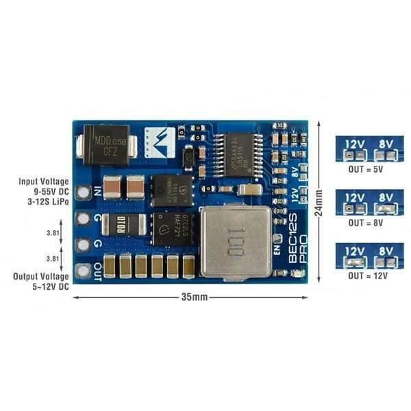 Стабилизатор напряжения Matek BEC12S-PRO для дронов 5-12 В 9-55 В Q15008 фото