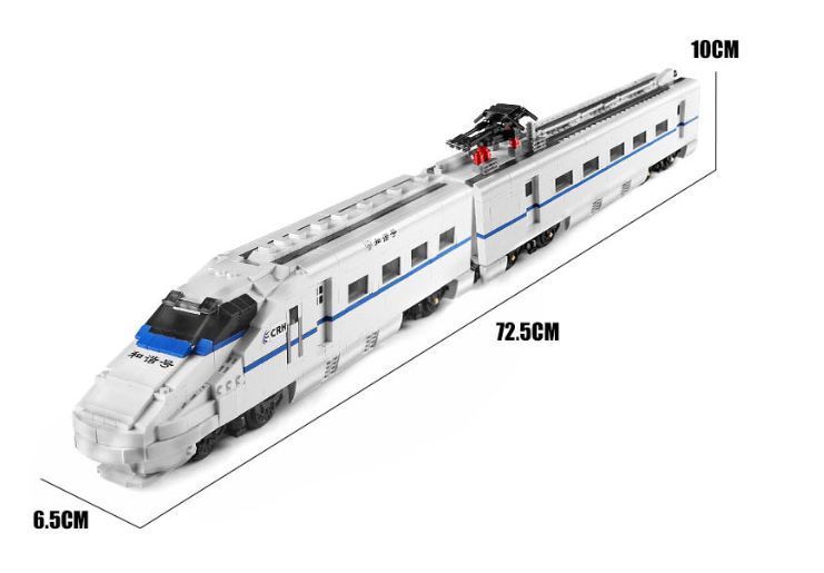 Радиоуправляемый Лего поезд Mould King 1808 деталей скоростной пассажирский CRH2 TS19005 фото