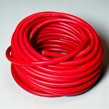 Силиконовый гибкий высокотемпературный кабель 4AWG 25 мм&sup2; огнестойкий красный EM18063 фото