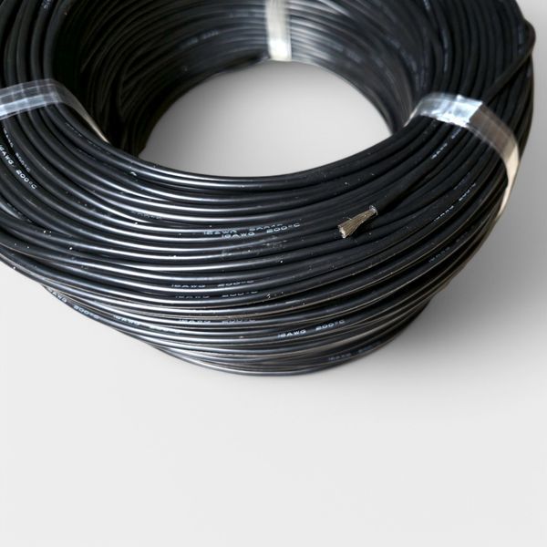 Силиконовый гибкий кабель 16 AWG медный 1,27 кв мм черный EM18030 фото