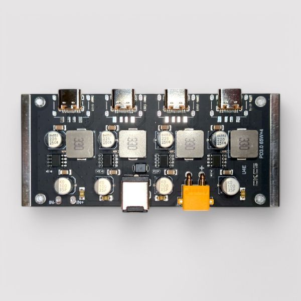 Универсальный модуль зарядки 65W с 4 портами Type-C PD3.0 QC Powerbank E08078 фото