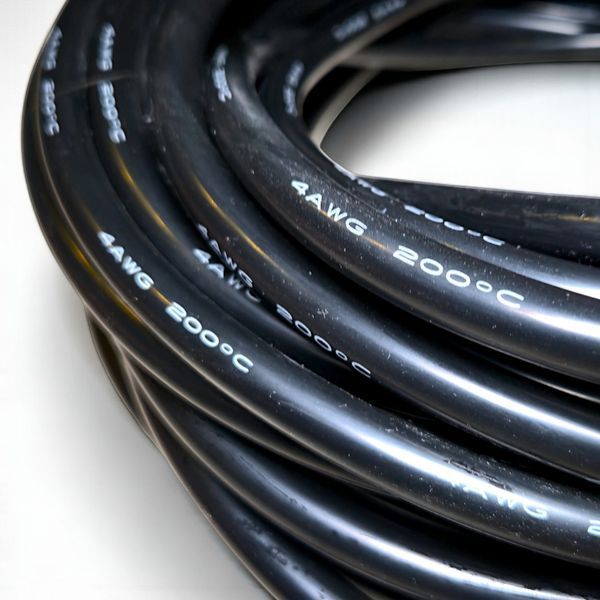 Силіконовий гнучкий дріт 4 AWG 25 мм&sup2; термостійкий з лудженою міддю EM18064 фото