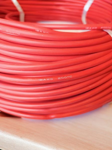 Силіконовий гнучкий дріт 12 AWG 3.4 кв мм червоний EM18027 фото