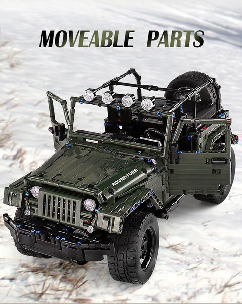 Радіокерований конструктор Jeep Wrangler 2096 деталей Mould King TS19008 фото