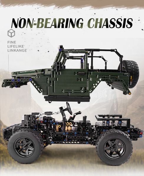 Радіокерований конструктор Jeep Wrangler 2096 деталей Mould King TS19008 фото