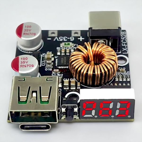 Преобразователь напряжения 60 Вт для быстрой зарядки USB Type-C E08009 фото